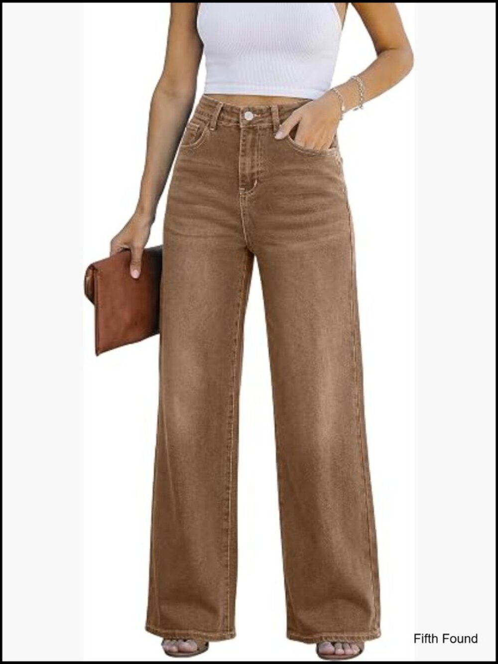 High Waist Wide Leg Jeans Stretch Denim Pants Loose Fit Casual